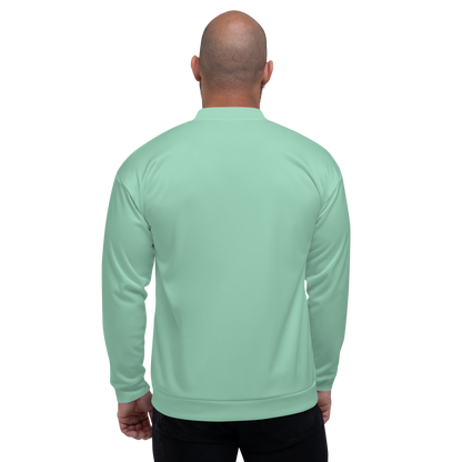 Michigan Upper Peninsula Bomber Jacket (w/ Large Pink UP Outline) | Turquoise Green