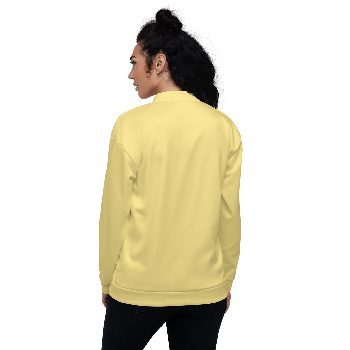 Michigan Upper Peninsula Bomber Jacket (w/ Large Pink UP Outline) | Cherry Yellow