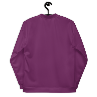 Michigan Upper Peninsula Bomber Jacket (w/ Large Pink UP Outline) | Plum