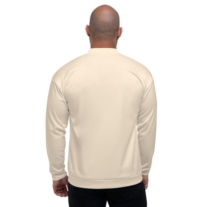 Michigan Upper Peninsula Bomber Jacket (w/ Large Pink UP Outline) | Champagne White