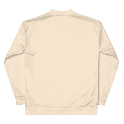 Michigan Upper Peninsula Bomber Jacket (w/ Large Pink UP Outline) | Champagne White