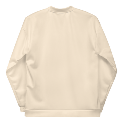 Michigan Upper Peninsula Bomber Jacket (w/ Large Pink UP Outline) | Champagne White