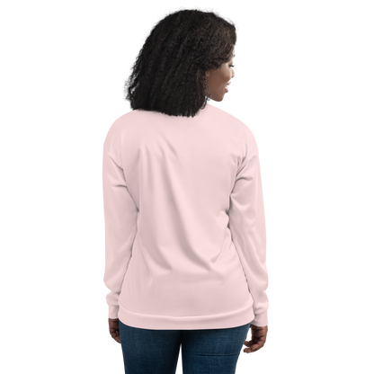 Michigan Upper Peninsula Bomber Jacket (w/ Large Pink UP Outline) | Pale Pink