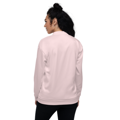 Michigan Upper Peninsula Bomber Jacket (w/ Large Pink UP Outline) | Pale Pink