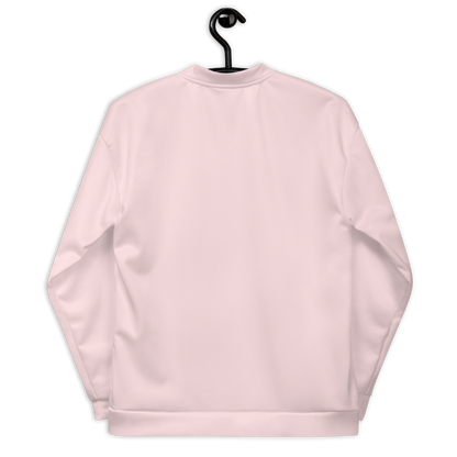 Michigan Upper Peninsula Bomber Jacket (w/ Large Pink UP Outline) | Pale Pink