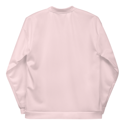 Michigan Upper Peninsula Bomber Jacket (w/ Large Pink UP Outline) | Pale Pink