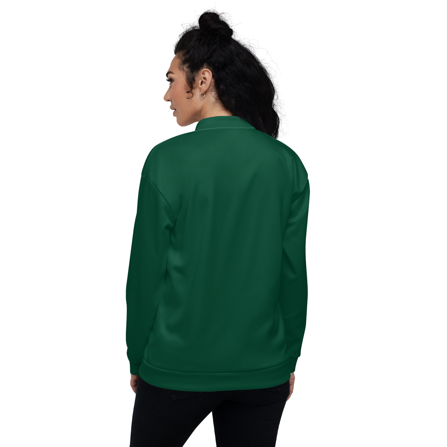 Michigan Upper Peninsula Bomber Jacket (w/ Large Gold UP Outline) | Green