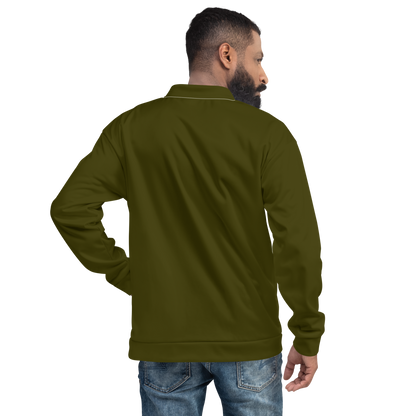 Michigan Upper Peninsula Bomber Jacket (w/ Large Gold UP Outline) | Military Green