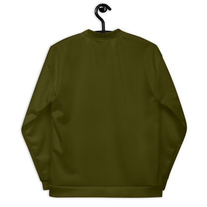 Michigan Upper Peninsula Bomber Jacket (w/ Large Gold UP Outline) | Military Green