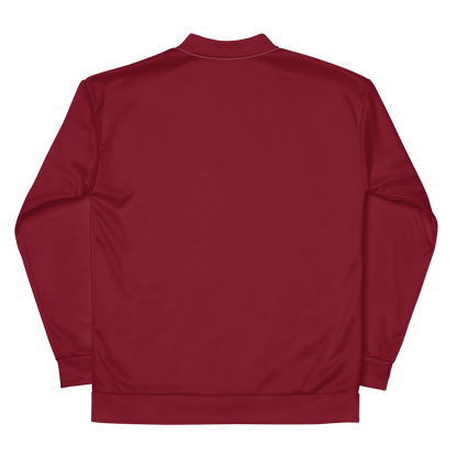 Michigan Upper Peninsula Bomber Jacket (w/ Large Gold UP Outline) | Burgandy