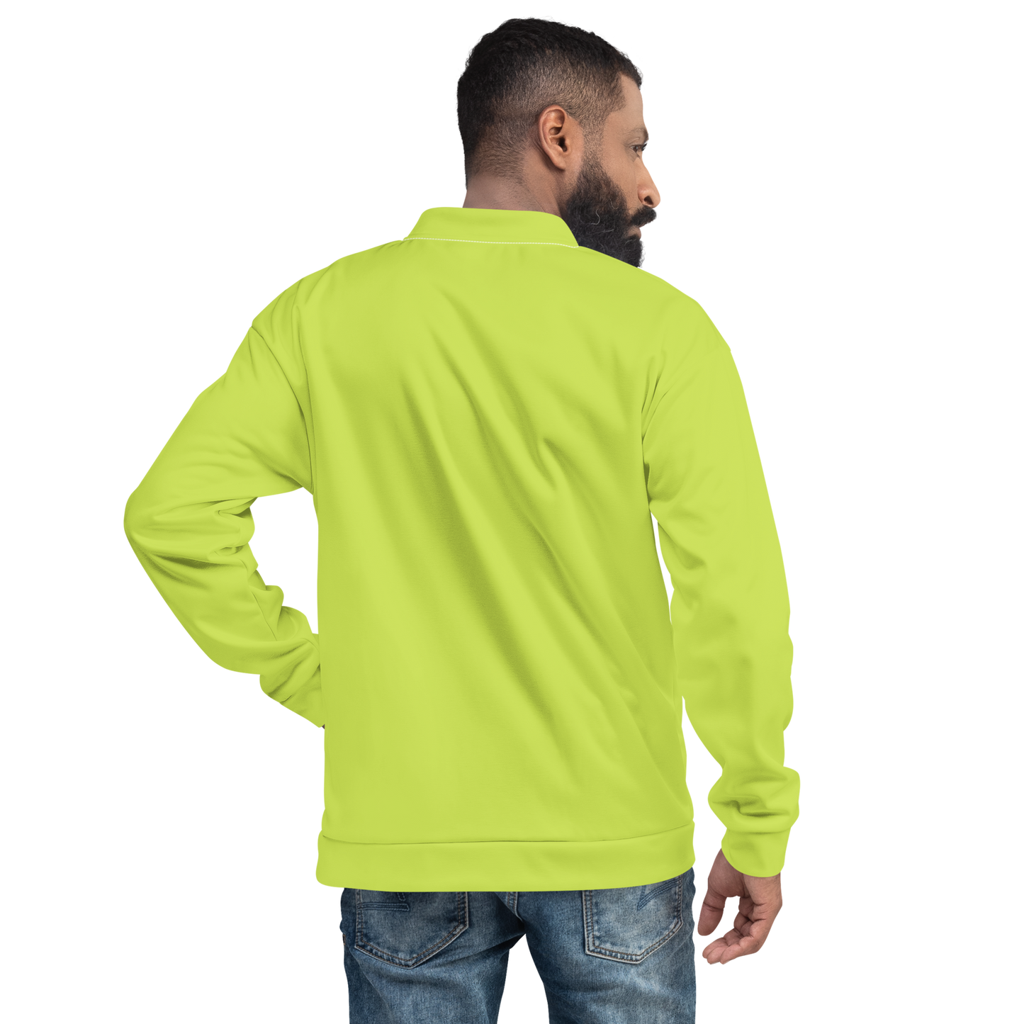 Michigan Upper Peninsula Bomber Jacket (w/ Large Azure UP Outline) | Gooseberry Green