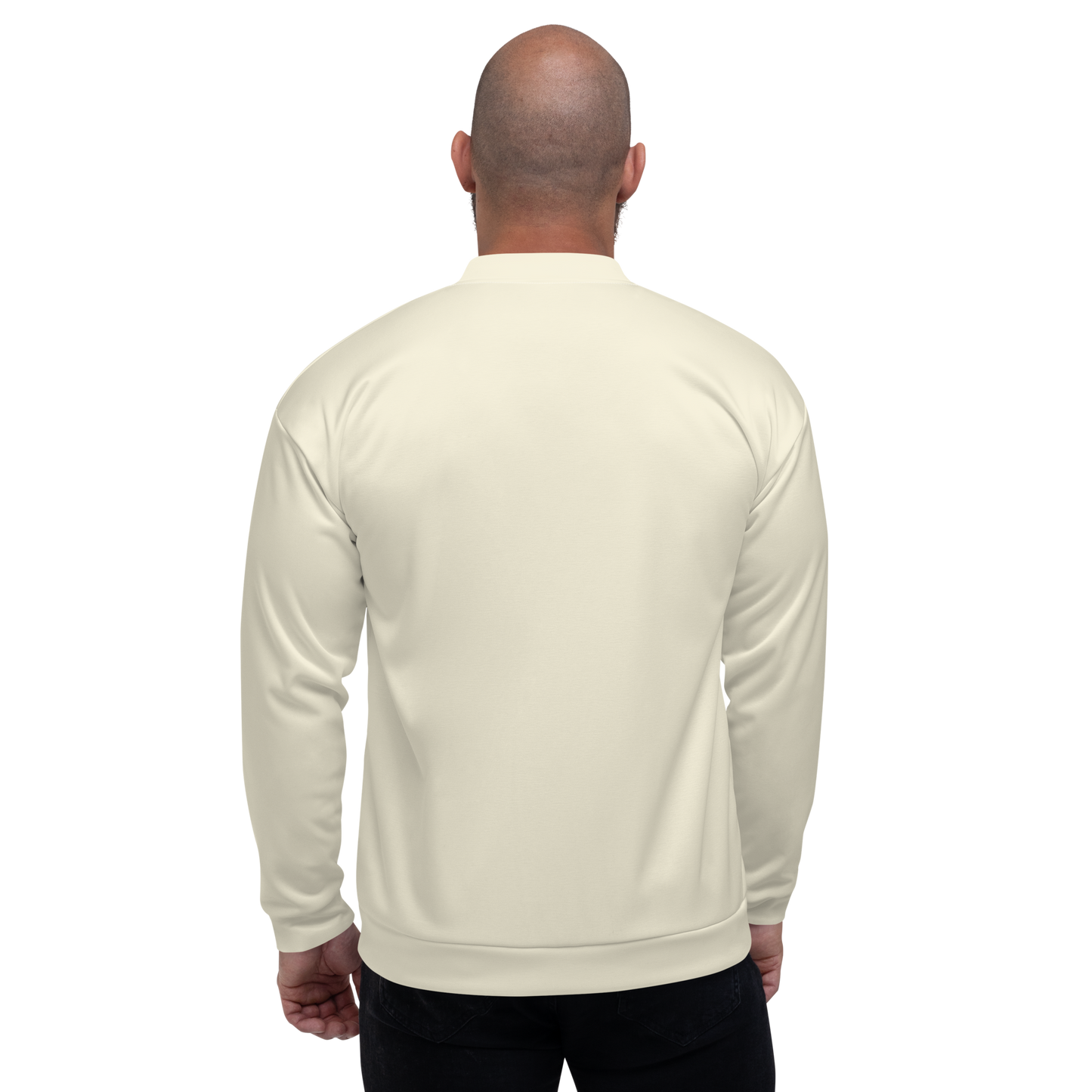 Michigan Upper Peninsula Bomber Jacket (w/ Large Azure UP Outline) | Ivory White