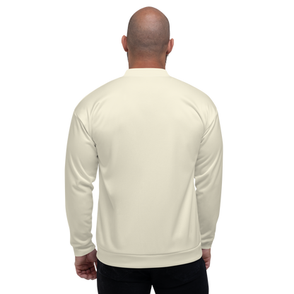 Michigan Upper Peninsula Bomber Jacket (w/ Large Azure UP Outline) | Ivory White