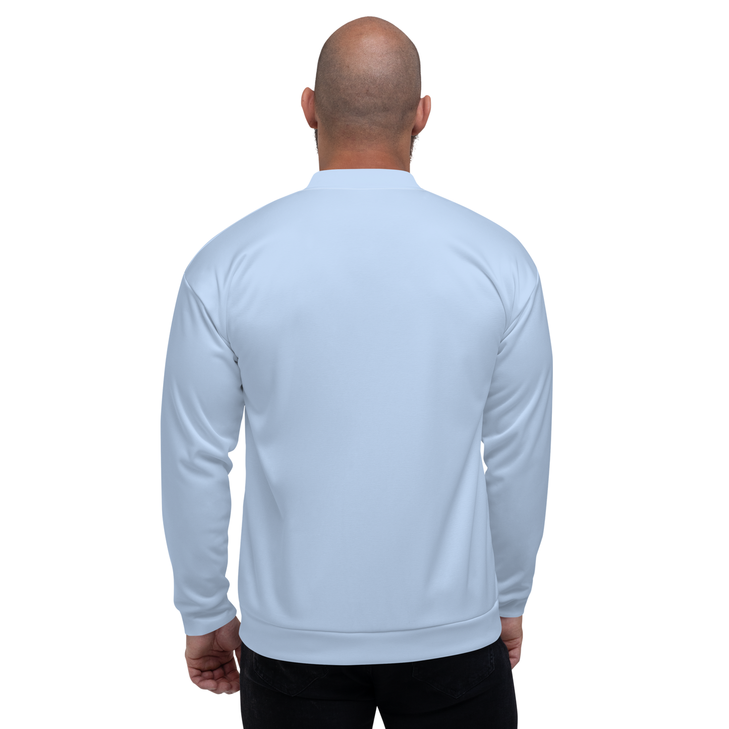 Michigan Upper Peninsula Bomber Jacket (w/ Large Azure UP Outline) | Light Blue