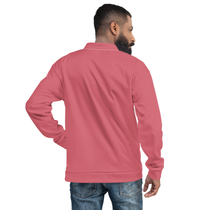 Michigan Upper Peninsula Bomber Jacket (w/ Large Green UP Outline) | Watermelon Pink