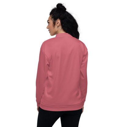 Michigan Upper Peninsula Bomber Jacket (w/ Large Green UP Outline) | Watermelon Pink