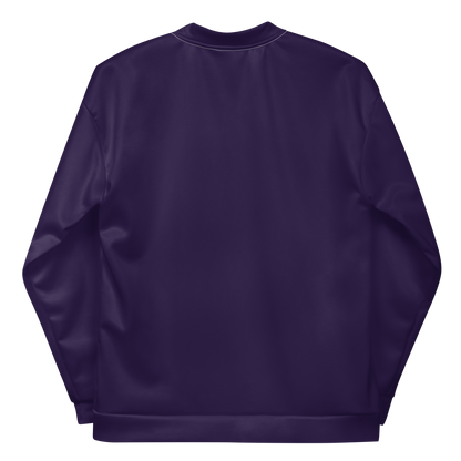 Michigan Upper Peninsula Bomber Jacket (w/ Large Orange UP Outline) | Blackcurrant Color