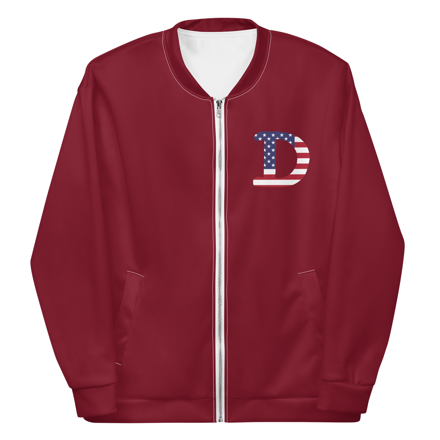 Detroit 'Old French D' Bomber Jacket (Patriot Edition) | Burgundy Color