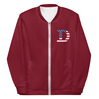 Detroit 'Old French D' Bomber Jacket (Patriot Edition) | Burgundy Color