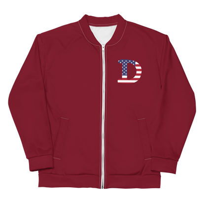 Detroit 'Old French D' Bomber Jacket (Patriot Edition) | Burgundy Color