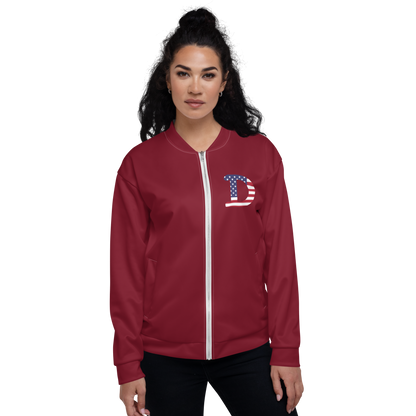 Detroit 'Old French D' Bomber Jacket (Patriot Edition) | Burgundy Color