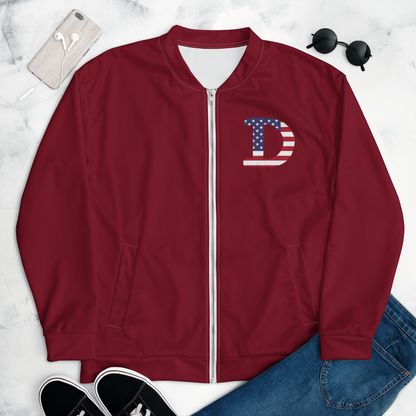 Detroit 'Old French D' Bomber Jacket (Patriot Edition) | Burgundy Color