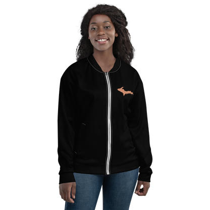 Michigan Upper Peninsula Bomber Jacket (w/ Copper UP Outline) | Black