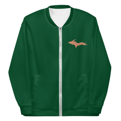 Michigan Upper Peninsula Bomber Jacket (w/ Copper UP Outline) | Green