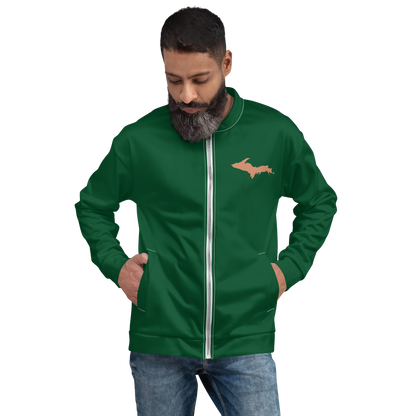 Michigan Upper Peninsula Bomber Jacket (w/ Copper UP Outline) | Green