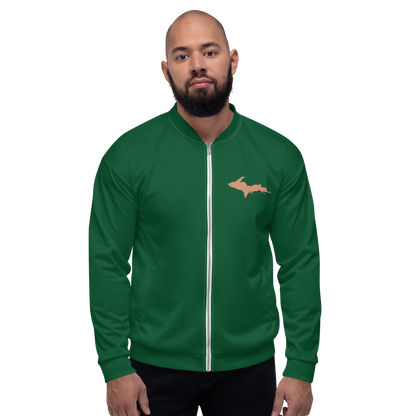 Michigan Upper Peninsula Bomber Jacket (w/ Copper UP Outline) | Green