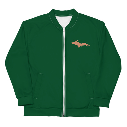 Michigan Upper Peninsula Bomber Jacket (w/ Copper UP Outline) | Green