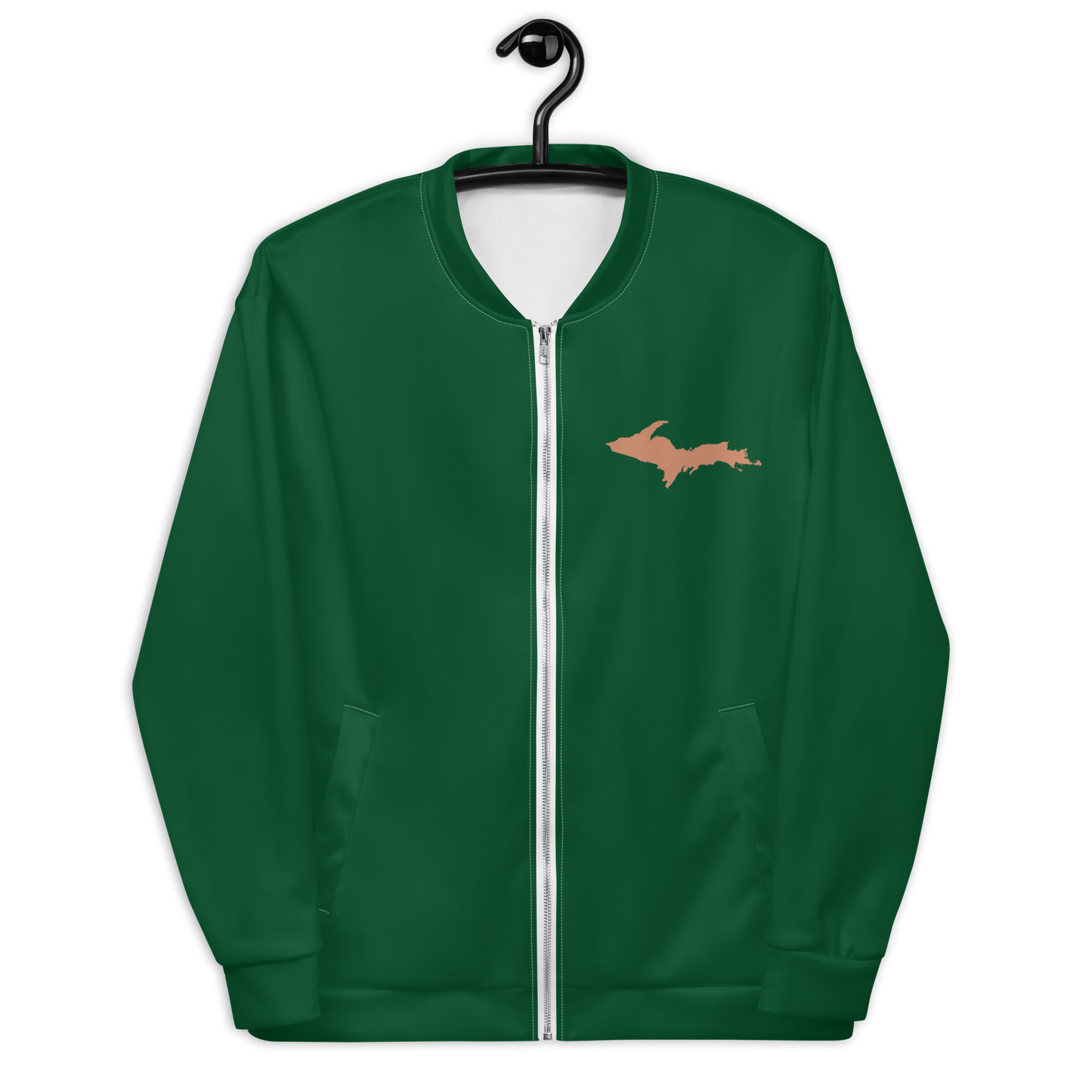 Michigan Upper Peninsula Bomber Jacket (w/ Copper UP Outline) | Green