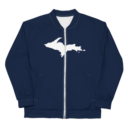 Michigan Upper Peninsula Bomber Jacket (w/ Large UP Outline) | Navy