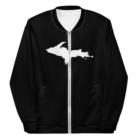 Michigan Upper Peninsula Bomber Jacket (w/ Large UP Outline) | Black