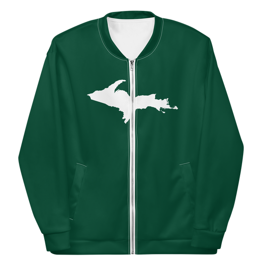 Michigan Upper Peninsula Bomber Jacket (w/ Large UP Outline) | Green