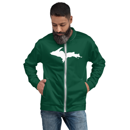 Michigan Upper Peninsula Bomber Jacket (w/ Large UP Outline) | Green