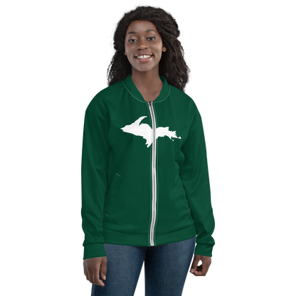 Michigan Upper Peninsula Bomber Jacket (w/ Large UP Outline) | Green