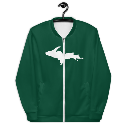 Michigan Upper Peninsula Bomber Jacket (w/ Large UP Outline) | Green