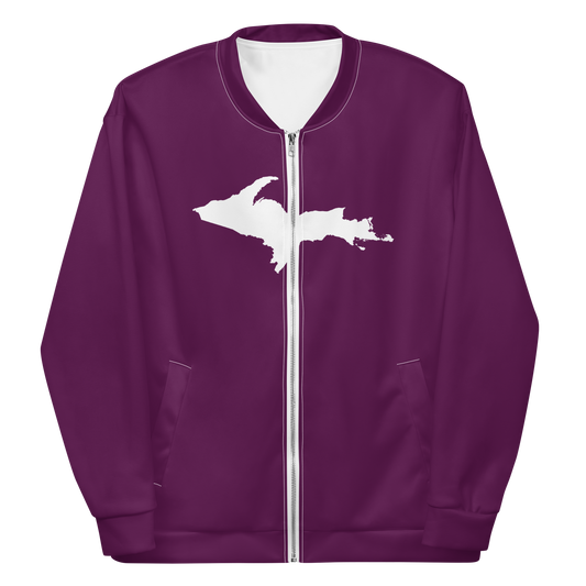 Michigan Upper Peninsula Bomber Jacket (w/ Large UP Outline) | Tyrian Purple