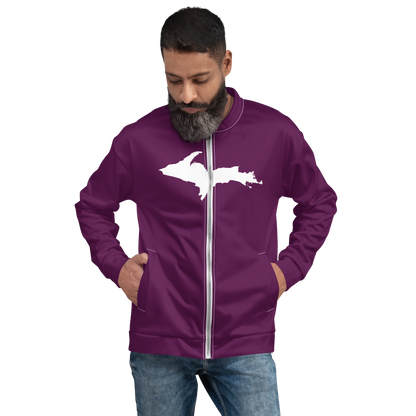 Michigan Upper Peninsula Bomber Jacket (w/ Large UP Outline) | Tyrian Purple