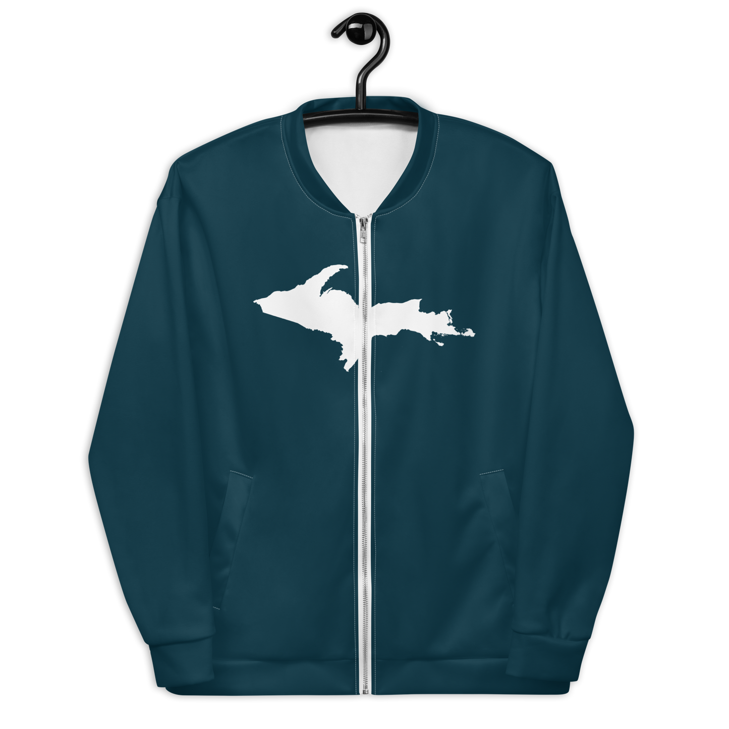 Michigan Upper Peninsula Bomber Jacket (w/ Large UP Outline) | Teal