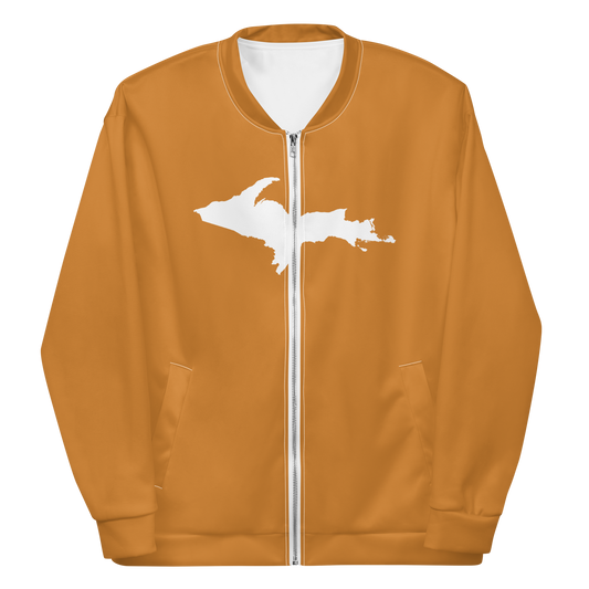 Michigan Upper Peninsula Bomber Jacket (w/ Large UP Outline) | Bronze