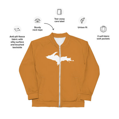 Michigan Upper Peninsula Bomber Jacket (w/ Large UP Outline) | Bronze