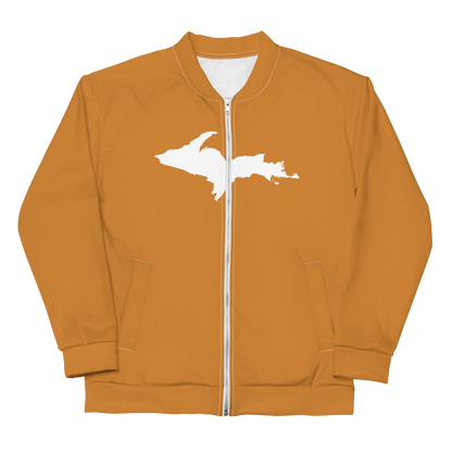 Michigan Upper Peninsula Bomber Jacket (w/ Large UP Outline) | Bronze