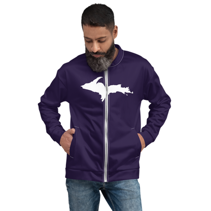 Michigan Upper Peninsula Bomber Jacket (w/ Large UP Outline) | Blackcurrant Color