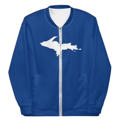 Michigan Upper Peninsula Bomber Jacket (w/ Large UP Outline) | Dearborn Blue