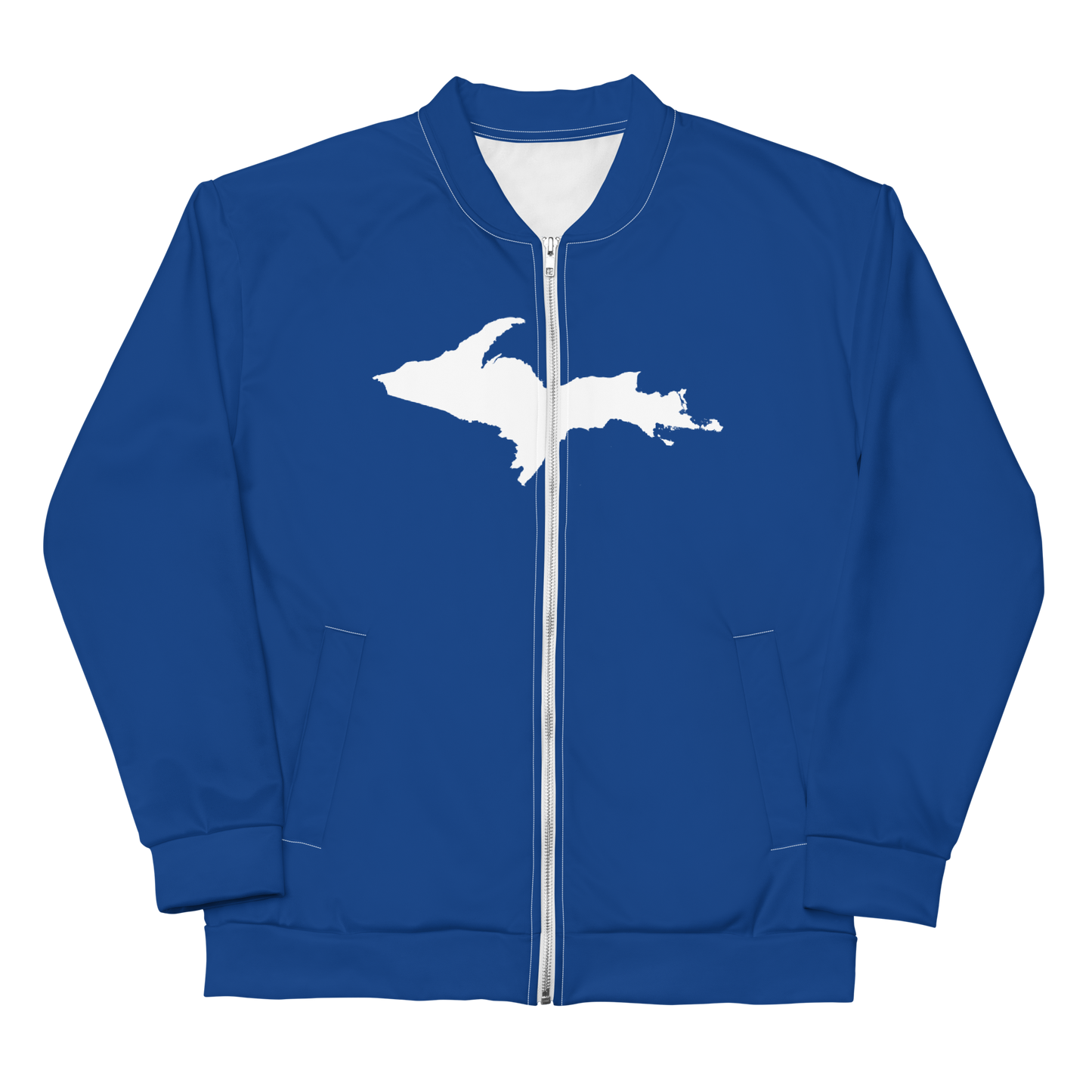 Michigan Upper Peninsula Bomber Jacket (w/ Large UP Outline) | Dearborn Blue