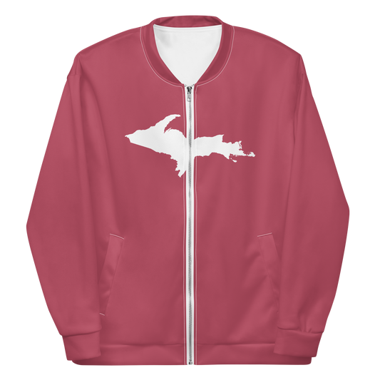 Michigan Upper Peninsula Bomber Jacket (w/ Large UP Outline) | Popstar Pink