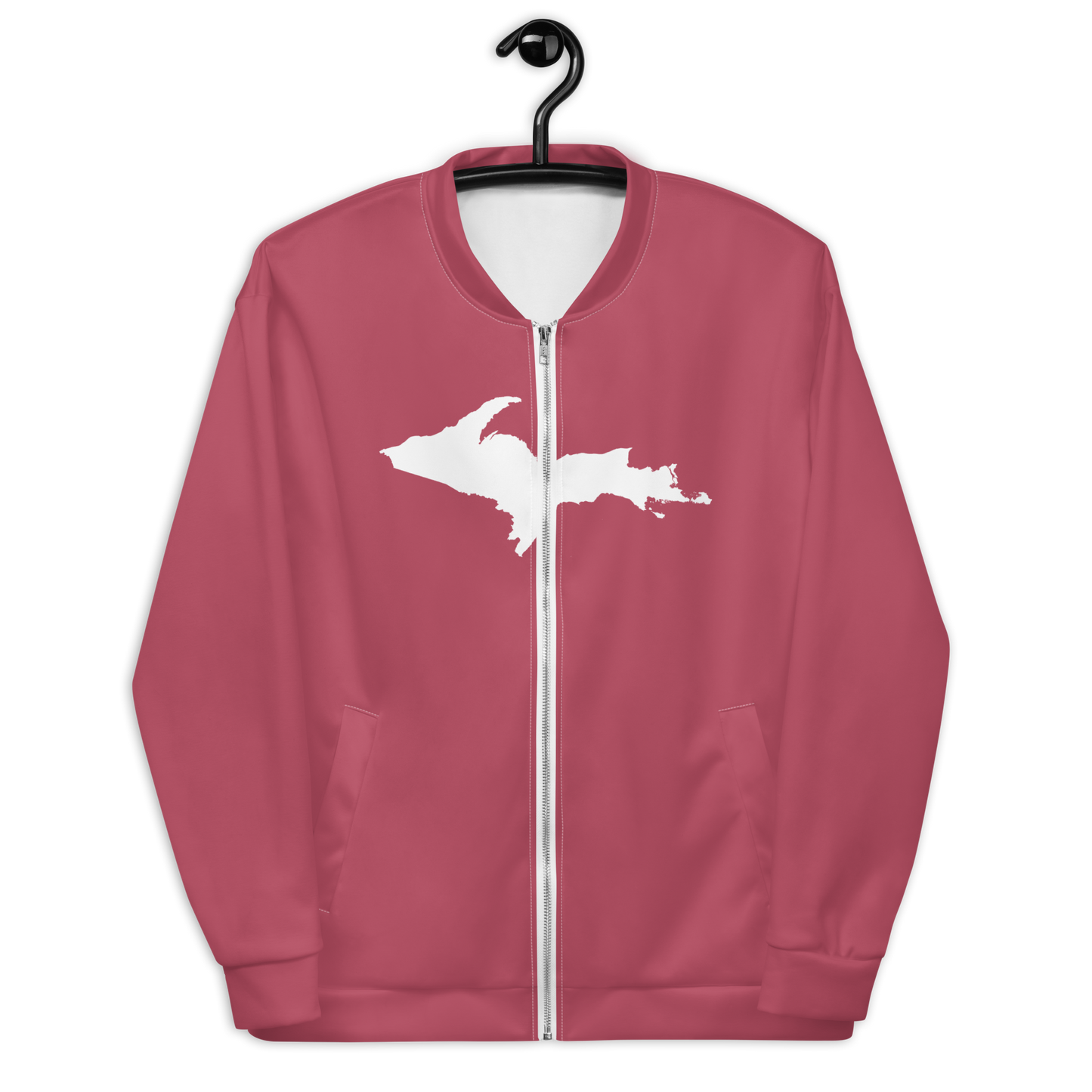 Michigan Upper Peninsula Bomber Jacket (w/ Large UP Outline) | Popstar Pink