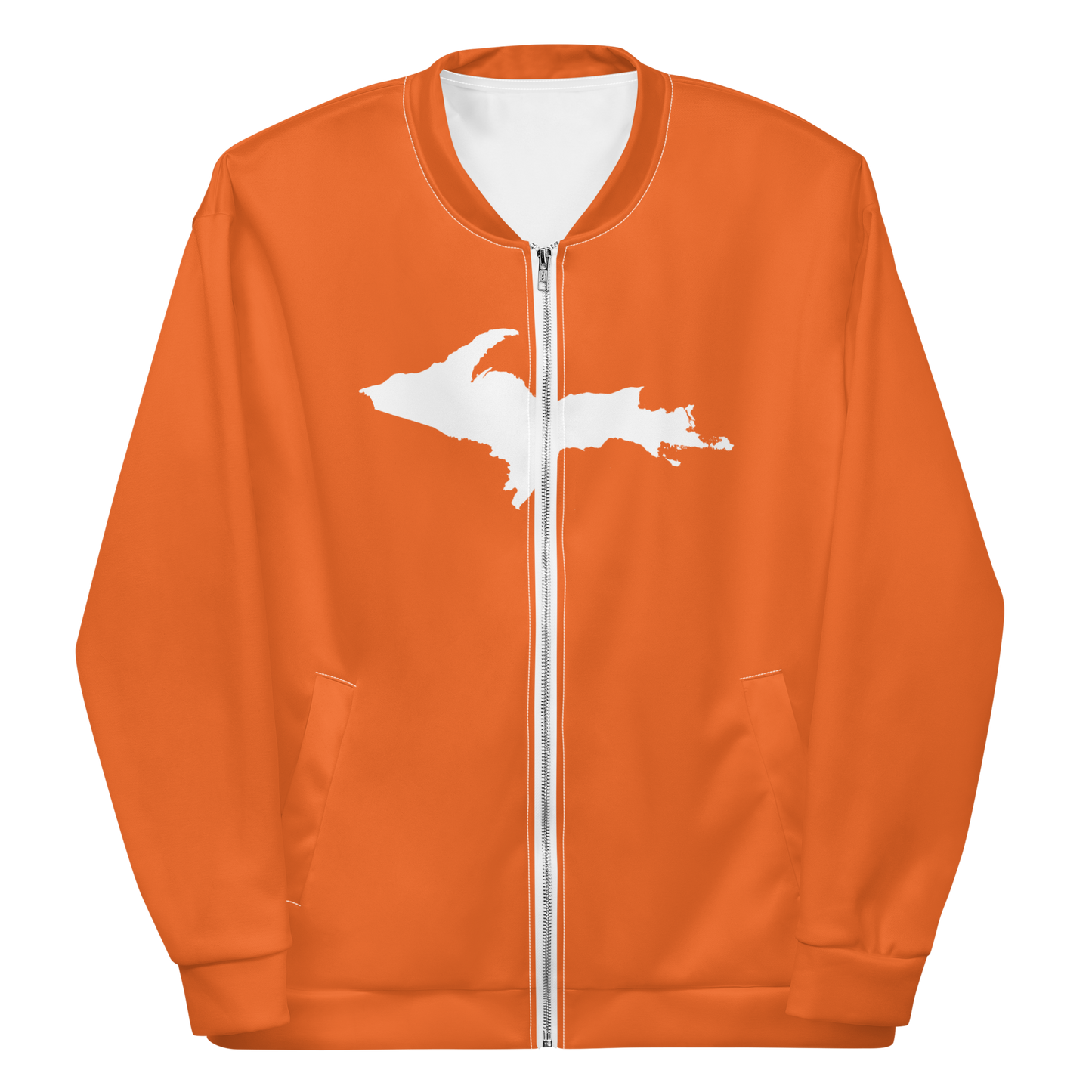 Michigan Upper Peninsula Bomber Jacket (w/ Large UP Outline) | Orange